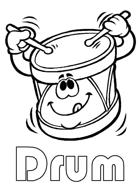 Free printable music coloring pages for preschoolers and kids. Drum coloring page printable - Under Construction | Music ...