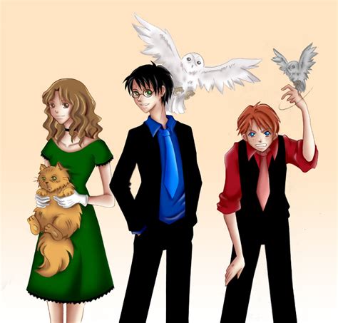 The Golden Trio Harry Potter Fan Art 26822860 Fanpop