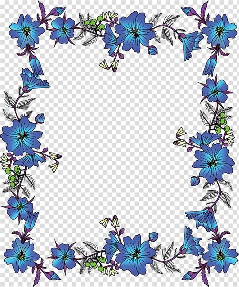 Blue Floral Borders And Frames Photoshop Floral Border Design In A