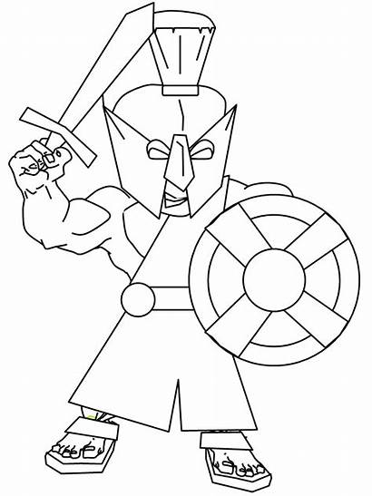 Coloring Pages Warrior Greek Cyclops Printable Weapons