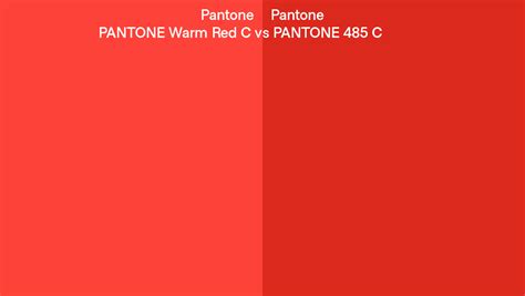 Pantone Warm Red C Vs Pantone 485 C Side By Side Comparison