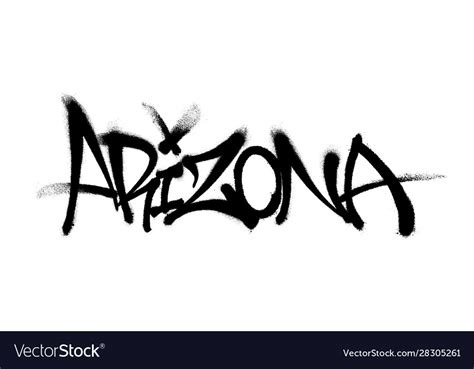 Sprayed Arizona Font Graffiti With Overspray Vector Image