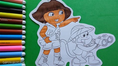 Speed Coloring Dora The Explorer Boots Colorear Dora La Exploradora Botas YouTube