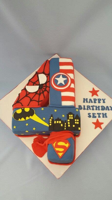 Superhero Number Cake More Avengers Party Avengers Birthday Spiderman