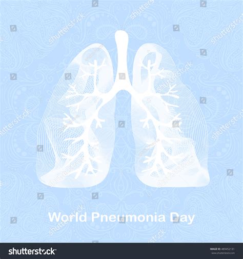 World Pneumonia Day Human Lungs Medical Stock Vector