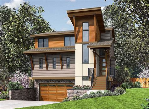 Meet the narrow house plans collection! Plan 23699JD: Three Story Modern House Plan Designed For ...