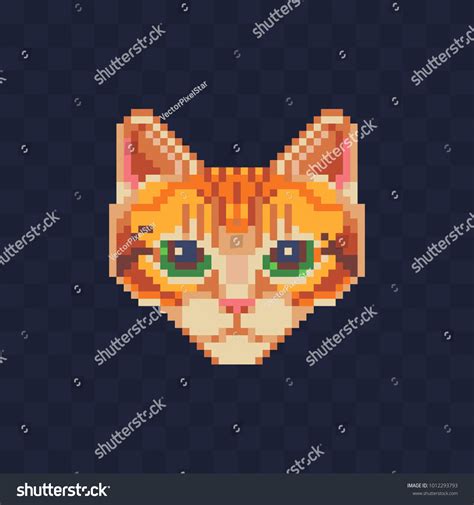 Cats Muzzle Pixel Art Cat Head Stock Vector Royalty Free 1012293793