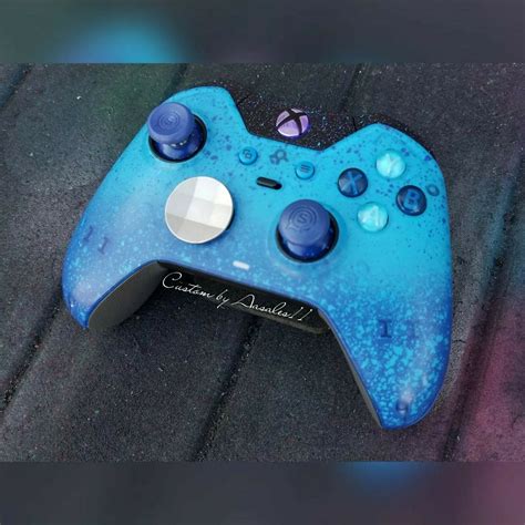 Xbox One Elite Wireless Controller Custom Blueberry Blue Led Etsy