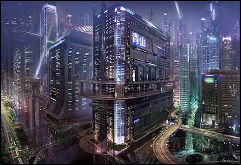 Ultra Modern Futuristic City Sci Fi Environment Cyberpunk City