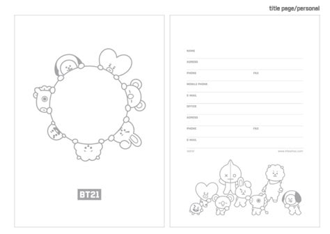 Bts Bt21 Official Hologram Note Writing Paper Printable Stationery