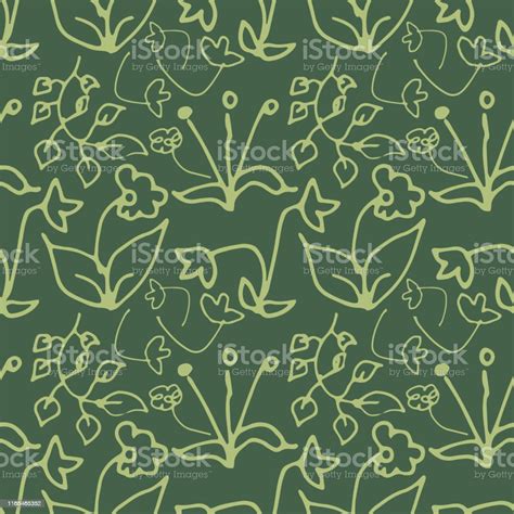 Flowers And Leaves Seamless Pattern Stock Illustration Download Image