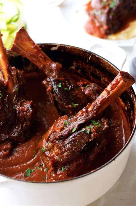Slow Cooked Lamb Shanks In Red Wine Sauce Recipetin Eats