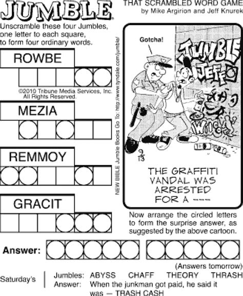 Printable Jumble Puzzles Free Free Printable Word Jumble