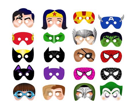 Superhero Mask Cutouts 10 Free Pdf Printables Printablee