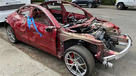 Obliterated Tesla Model 3 Sells For 15599 It Still Supercharges