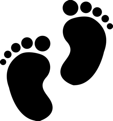 Baby Feet Stamp Black Baby Feet Silhouette Transparent Clipart Full