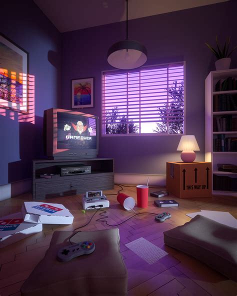 Video Game Aesthetic Room Bedroom Decor Cgi Chill Room Gaming Room
