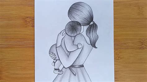 Share Sketch Mother Holding Baby Super Hot Seven Edu Vn