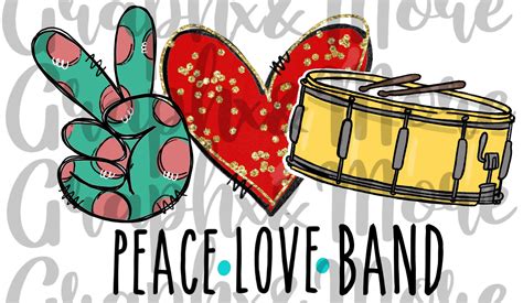Peace Love Band Png Drumline Sublimation Design Hand Etsy Sweden