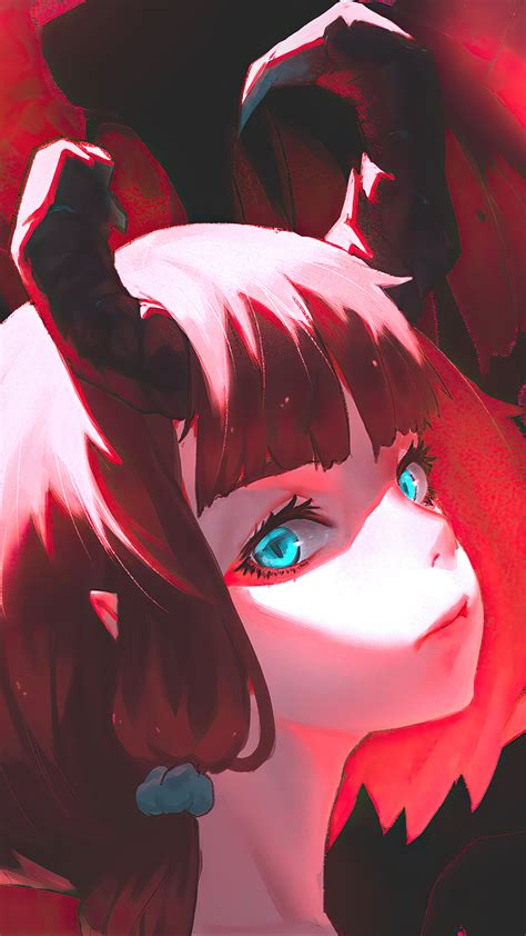 Anime Girl Demon Horns Fantasy 4k Hd Phone Wallpaper Rare Gallery