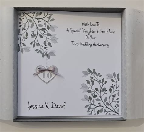 Tin Anniversary Daughter And Son In Law 10th Wedding Anniversary Card