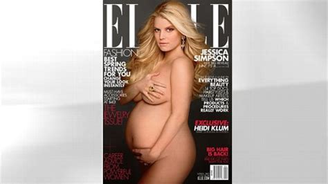 Pregnant Jessica Simpson Poses Naked For Elle Offers Clue To Baby S