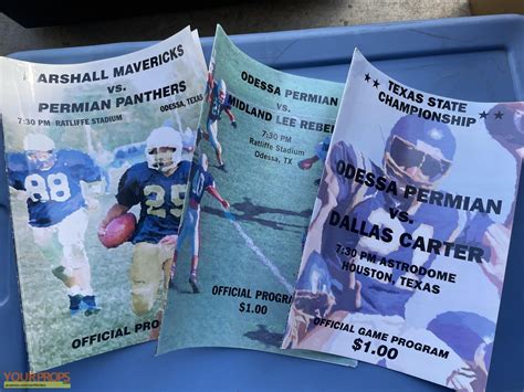 Friday Night Lights Prop “permian Panthers” Football Game Programs