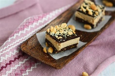 Vegan Triple Layered Protein Bars With Peanut Butter And Chocolate