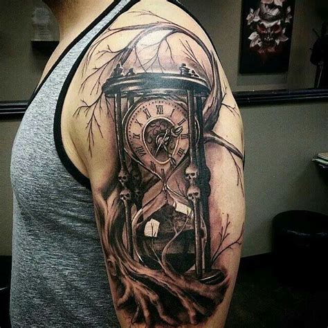 pin by tyson wakefield on bones and skulls hourglass tattoo half sleeve tattoos designs
