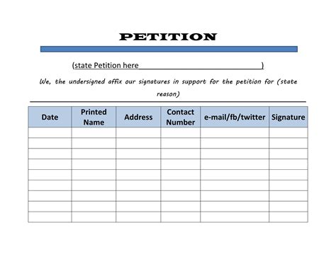 Printable Blank Petition Form Printable Form Templates And Letter