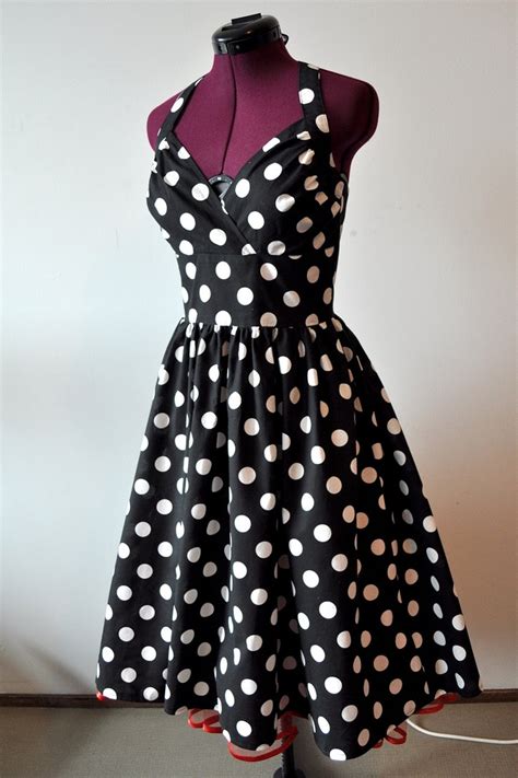 Polka Dot Dress In Black And White Cotton With By Cherisedesign Dresses Polka Dot Dress