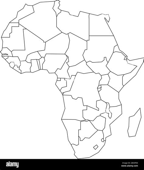Mapa Político De África Contorno De Estructura Alámbrica Negro