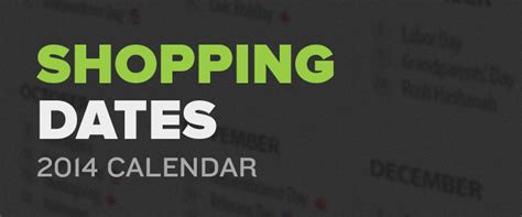 How To Plan Ahead For Important Shopping Dates Free 2014 Calendar