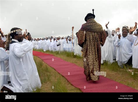 Members Shembe Faith Nazareth Baptist Church A Religious Hybrid Stock