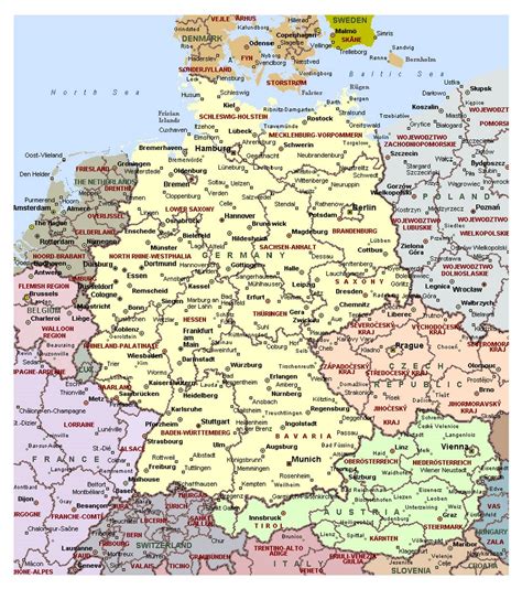 Detailed Political Map Of Germany With Administrative Divisions And