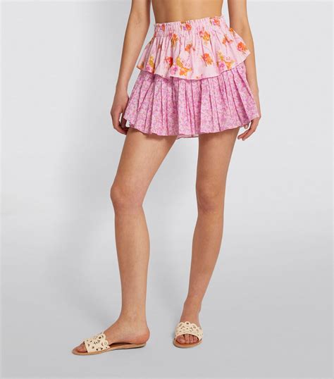 Loveshackfancy Pink Ruffled Mini Skirt Harrods Uk