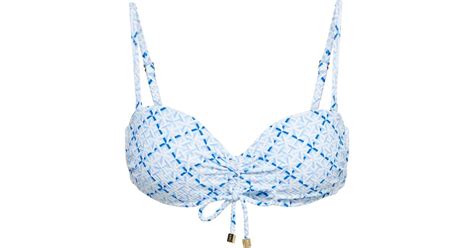Heidi Klein Grand Cayman Ruched Bandeau Bikini Top In Blue Lyst