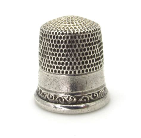 Antique Stern Brothers Sterling Silver Thimble Sewing Thimble Fouled