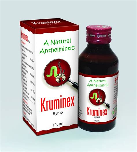 Natural Herbal Anthelmintic Kruminex Syrup Blister Packsor Bulk At