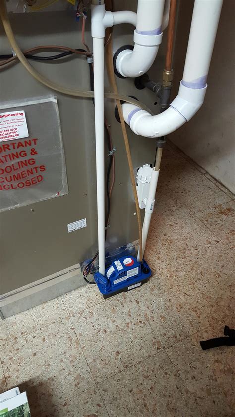 Condensate pump repair, connections, controls, drainage. furnace heat pump heating system repair service in Berwyn Heights MD