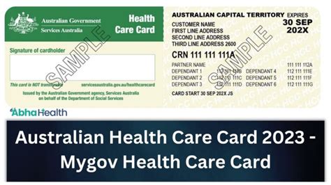 Australian Health Care Card 2023 Mygov Health Care Card