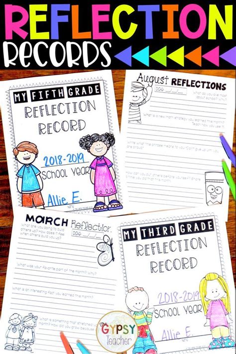 These Reflection Journals For 2nd 5th Grade Include 12 Monthly Journal