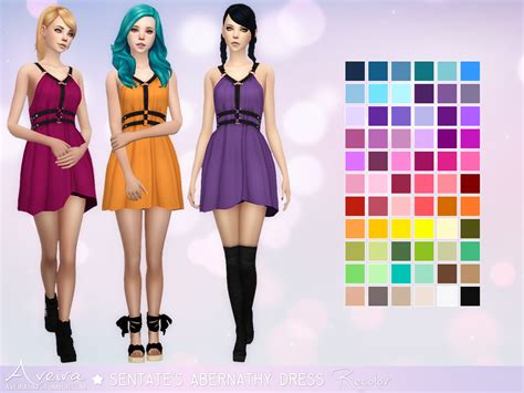 Sims 4 Ccs The Best Sentates Abernathy Dress Recolor By Aveirasims