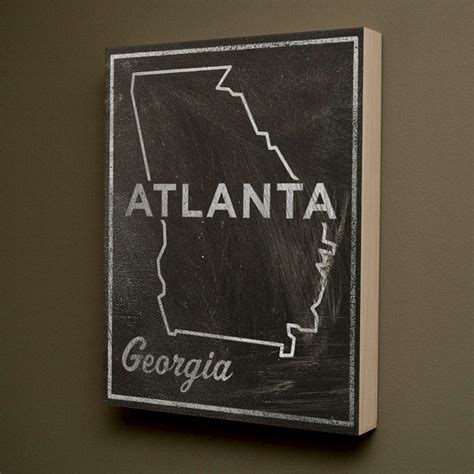 Black And White Art Atlanta Art City State Art Box 11 X 14 Atlanta