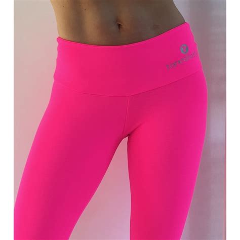 Neon Pink Supplex Gym Leggings Womens Pink Fitness Leggings