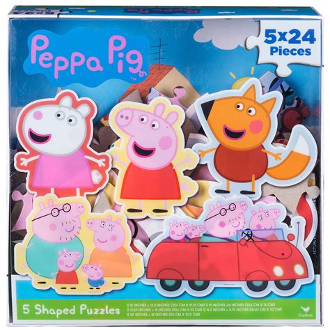 Peppa Pig 5 Pack Of Wood Jigsaw Puzzles For Families Kids And