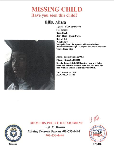 Memphis Police Dept On Twitter Have You Seen This Child Report