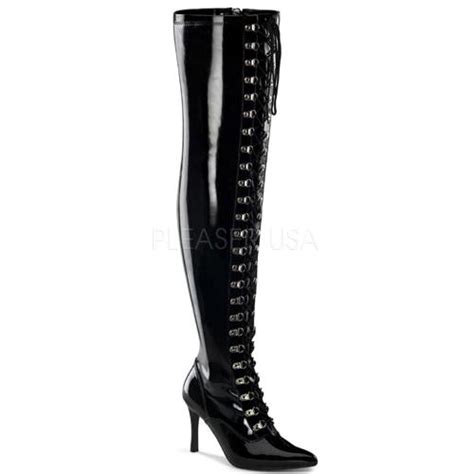 Black Patent Thigh Boot With Side Zip Up To Uk 13 Sexy Shooz