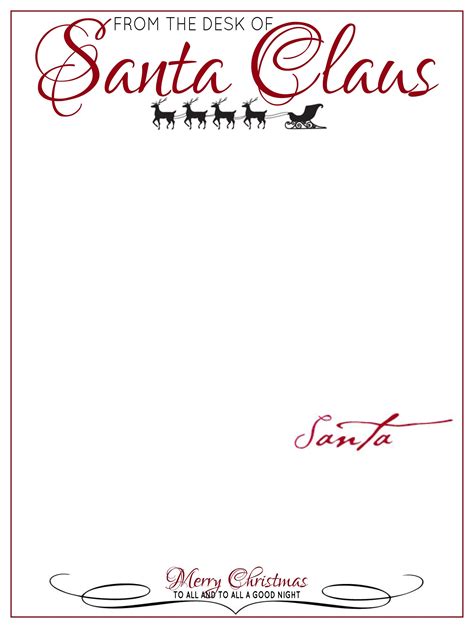 Free Printable Letters From Santa Template
