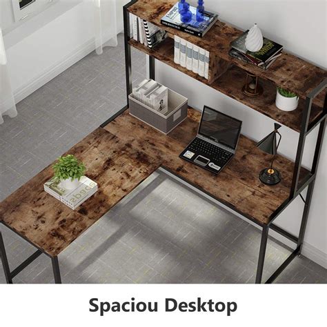 Tribesigns L Shaped Desk With Hutch55 Inch Corner Computer Desk Gaming